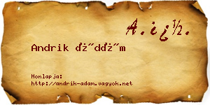 Andrik Ádám névjegykártya